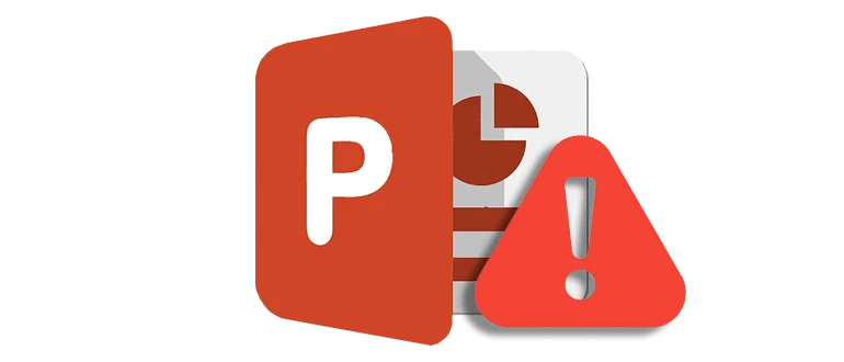 Значок ошибки при активации PowerPoint